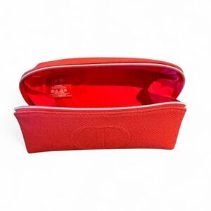Dior Coral Canvas Cosmetic Vanity Case Travel Jewelry Makeup Organizer